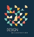 Geometric design with shapes in the style of squares with rounded corners and circles. Vector illustration is suitable Royalty Free Stock Photo