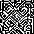 A geometric design with squares and rectangles arranged in a maze pattern, in shades of black and white5, Generative AI Royalty Free Stock Photo