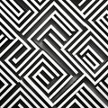 A geometric design with squares and rectangles arranged in a maze pattern, in shades of black and white2, Generative AI Royalty Free Stock Photo