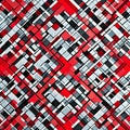 A geometric design with squares and rectangles arranged in a plaid pattern, in shades of red and black3, Generative AI Royalty Free Stock Photo
