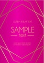 Geometric design template on pink background. Fuchsia background