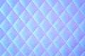 Geometric diamond pattern quilted PU leather in neon light