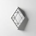 Geometric Diamond Shaped Window Frame with Internal Grid on White Background Royalty Free Stock Photo