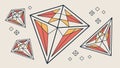 Geometric Diamonds and Triangles Abstract Vector Set, Generative AI Royalty Free Stock Photo