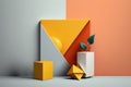 Geometric display color block tringle square plant