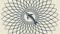 Geometric Dolphin in Intricate Radial Pattern, vector design Generative AI Royalty Free Stock Photo