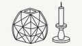 Geometric Dome and Candle Holder Art, vector design Generative AI Royalty Free Stock Photo