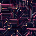 A geometric dot maze, where dots are interconnected with thin glowing lines in neon colors, forming