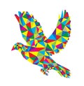 Geometric Dove Flying, polygonal art vector design