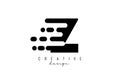 Geometric and dynamic letter Z logo design with movement effect