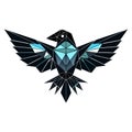 Geometric Eagle Crest with Wings Spread on White bird Royalty Free Stock Photo