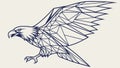 Geometric Eagle Flight: Abstract power and freedom. vector design Generative AI Royalty Free Stock Photo