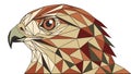 Geometric Eagle Head Outline, Abstract Avian Design, vector design Generative AI Royalty Free Stock Photo
