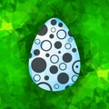 Geometric Easter egg with bubble pattern on Triangular Polygonal