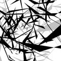 Geometric edgy rough pattern. Abstract black and white art.