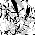 Geometric edgy rough pattern. Abstract black and white art.