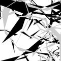 Geometric edgy rough pattern. Abstract black and white art.