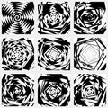 Geometric edgy rough pattern. Abstract black and white art.
