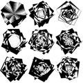 Geometric edgy rough pattern. Abstract black and white art.