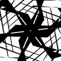 Geometric edgy rough pattern. Abstract black and white art.