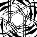 Geometric edgy rough pattern. Abstract black and white art.