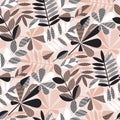 Geometric elegant autumn leaves seamless pattern