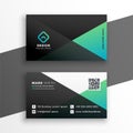 Geometric elegant turquoise color business card design