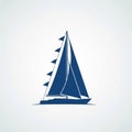 Geometric elements of a sailboat, capturing its essence in a mini Royalty Free Stock Photo