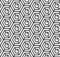 HEXAGONAL SEAMLESS VECTOR PATTERN. OUTLINE TRELLIS GEOMTERIC ELEMENTS TEXTURE. MONOCHROME TRENDY BACKGROUND