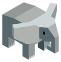 Geometric elephant. Craft game cute jungle animal