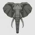 Geometric elephant head composed of interconnected Royalty Free Stock Photo