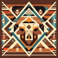 Geometric ethnic aztec pattern. Tribal aztec vector illustration. Generative AI Royalty Free Stock Photo