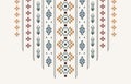 Geometric ethnic pattern neck embroidery style, necklace. Royalty Free Stock Photo