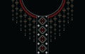 Geometric ethnic pattern neck embroidery style, necklace. Royalty Free Stock Photo