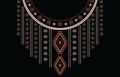 Geometric ethnic pattern neck embroidery style, necklace. Royalty Free Stock Photo