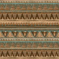 Geometric ethnic seamless pattern. Abstract aztec background. Digital or wrapping paper brown vector