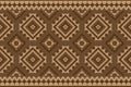 Geometric ethnic seamless pattern traditional. Brown carpet flower decoration. American, Mexican style