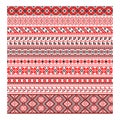 Set of Pixelized pattern Vyshyvanka Traditional Ukrainian Seamless Pattern slavic ornament