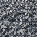 Elements. Each hexagon comprises multiple nested frames, creating a three-dime Royalty Free Stock Photo