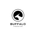 Geometric face buffalo minimalist logo design