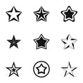 Geometric figure star icons set, simple style Royalty Free Stock Photo