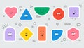 Stickers feature colorful geometric shapes with expressive faces Royalty Free Stock Photo