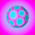 Geometric figure truncated icosahedron. Buckyball. 3d illustration Royalty Free Stock Photo