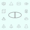 geometric figures, ellipsoid outline icon. Elements of geometric figures illustration icon. Signs and symbols can be used for web