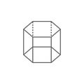 Geometric figures, hexagonal prism outline icon. Elements of geometric figures illustration icon. Signs and symbols can be used