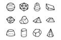 Geometric figures line vector doodle simple icon set Royalty Free Stock Photo