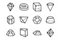 Geometric figures line vector doodle simple icon set Royalty Free Stock Photo