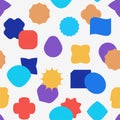 Geometric figures pattern. Seamless print with abstract cute bold shapes. Vector wallpaper texture