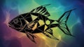 And polygonal shapes fill the fish s body creating an abstract Royalty Free Stock Photo