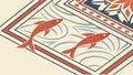 Geometric Fish Pattern Tile: Marine Cultural Design, vector design Generative AI Royalty Free Stock Photo